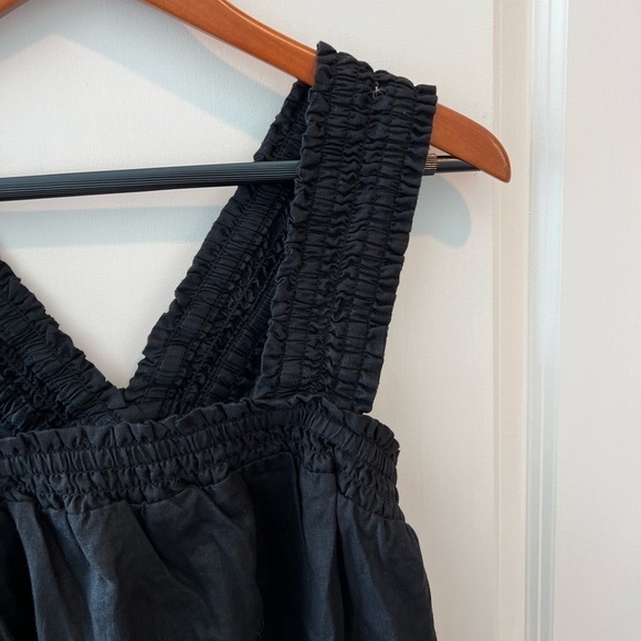 Everlane The Smocked Linen Shift Dress: Black NWT - Picture 7 of 16